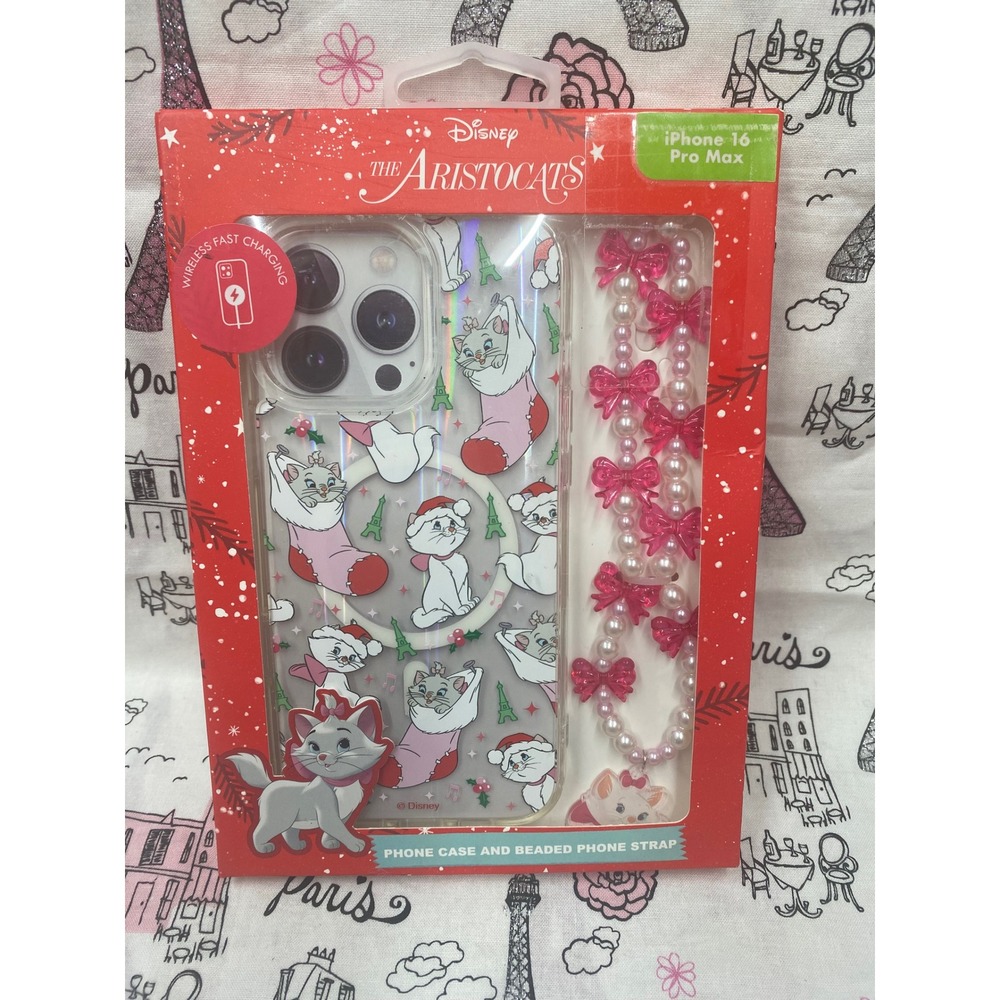 Disney Aristocats Marie iPhone 16 Pro Max Case and Beaded Strap Set Skinnydip
